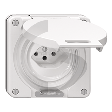 NEVO IP55/IP21 Einfach-Steckdose Typ 13 mit abschliessbarem Klapp ...